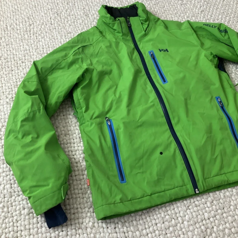 Helly Hansen Jacket Mens Large Motion Insulated Ski Jacket Green SnowBoard Recco